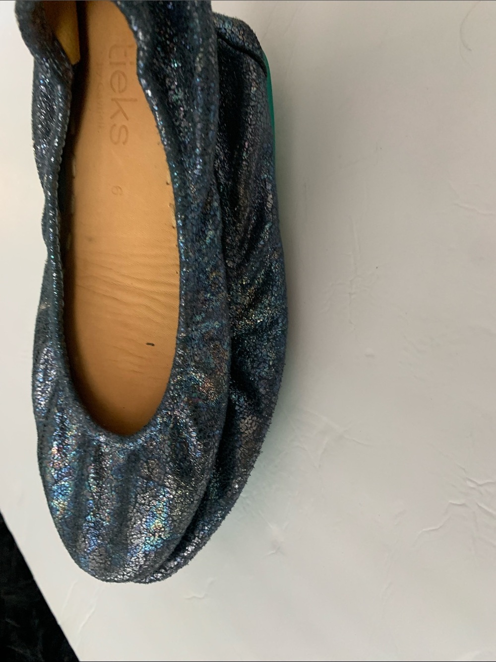 Tieks Women's Iridescent blue Glitter Ballet Flats - Picture 5 of 7